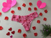 Imagen de PINK Panty Tanga No-Show Rosa Cerezas Detalle de Encaje
